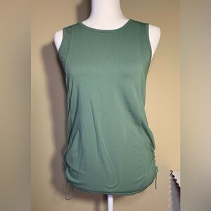 EUC Top: Athletic Tank, Racerback, Ruched Adjustable Sides, Quick-Dry